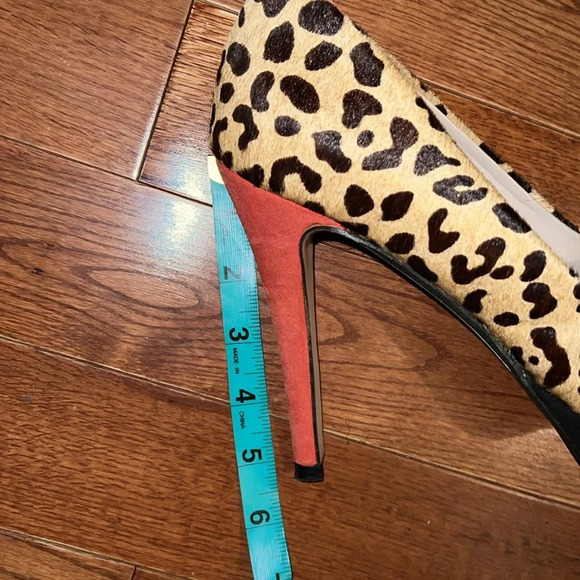 Zara calf hair  leopard print Red Heel platform pumps Sz 41 - Picture 14 of 16